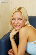 Angel on blue couch Angel on blue couch