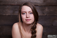 Slim girl with braid hair Slim girl with braid hair