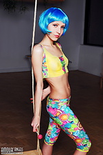 Perky blue haired babe Perky blue haired babe