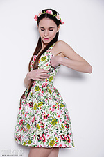 Brunette in cute dress Brunette in cute dress