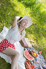 Cute angel in the park Cute angel in the park