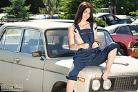 Model playing outdoors Model playing outdoors
