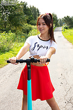 Naked teen on a scooter Naked teen on a scooter