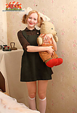 Innocent teen posing with teddy-bear Innocent teen posing with teddy-bear
