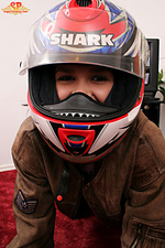 Naked lass in a crash helmet Naked lass in a crash helmet