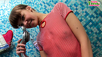 Petite teen in shower. Petite teen in shower.