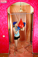 Brunette teen boxer Brunette teen boxer